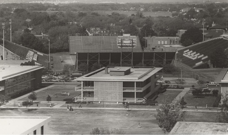 Aerial View of the Fine Arts Building and Foreman Field