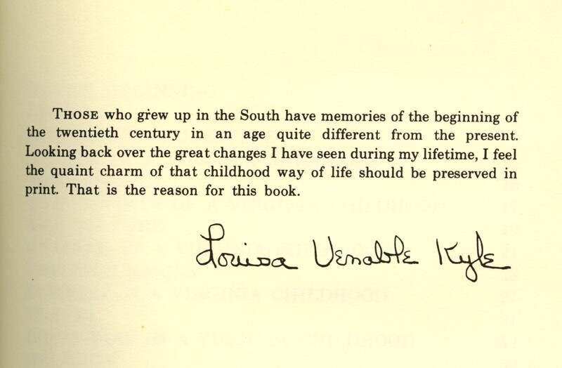 Louisa Venable Kyle Dedication