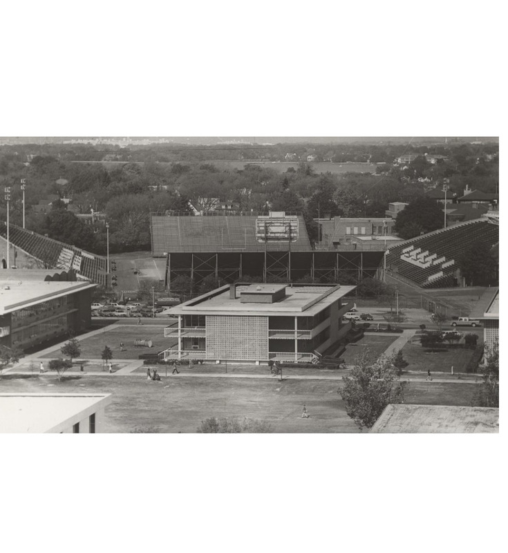  Aerial View of the Fine Arts Building and Foreman Field