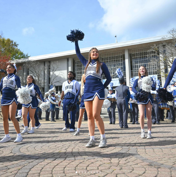 Cheerleaders celebrating homecoming week