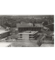  Aerial View of the Fine Arts Building and Foreman Field