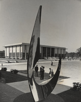 Webb Center as Viewed from the Free-Form Sculpture at Kaufman Hall